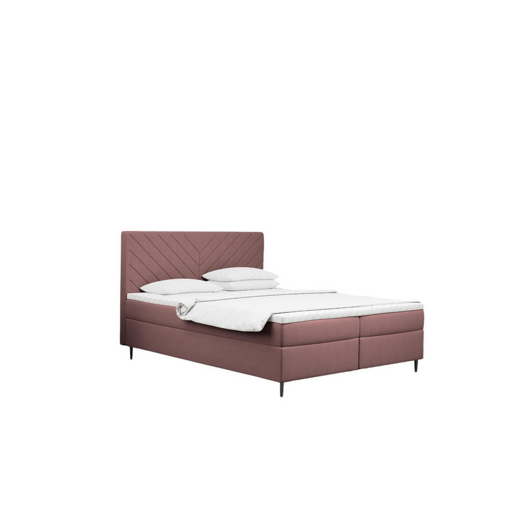 Kaiser Möbel Boxbett, Rosa, Textil, H2, Höhe ca. 20 cm, einzeln stellbar,Rechteckig, eckig, 120x200 cm, Schlafzimmer, Betten, Boxspringbetten von Kaiser Möbel