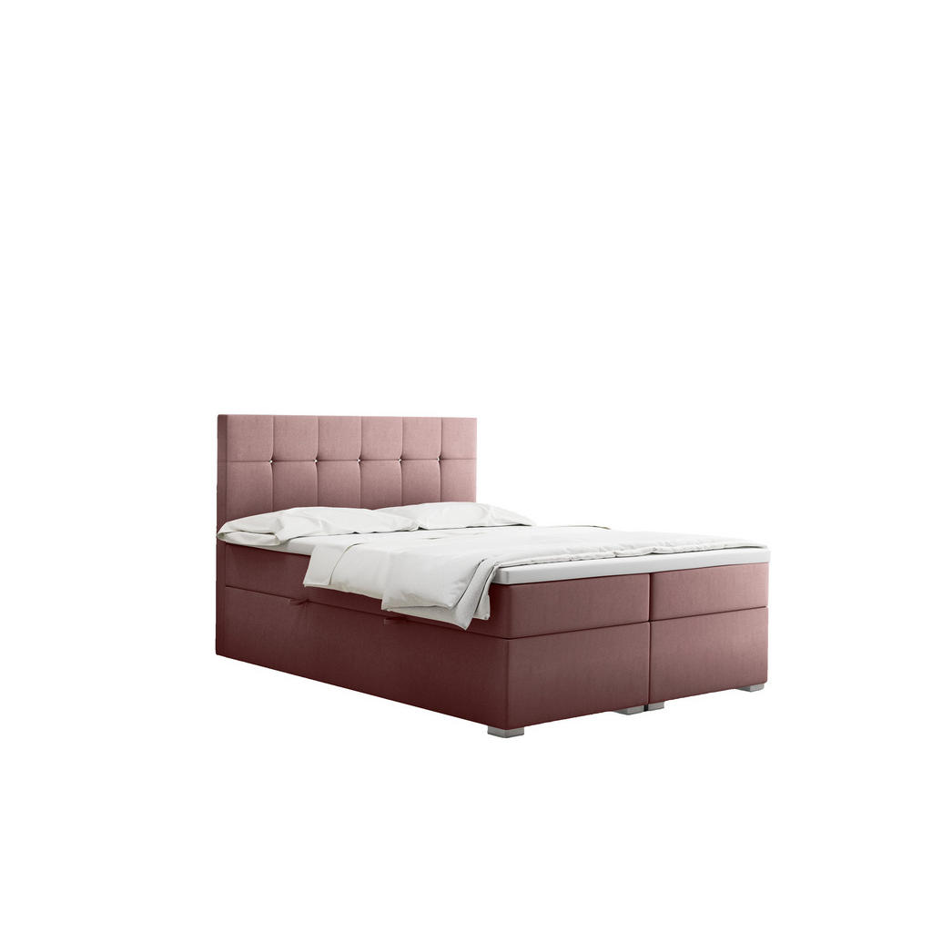 Kaiser Möbel Boxbett, Rosa, Textil, 2 Schubladen, H2, Höhe ca. 20 cm, einzeln stellbar,Rechteckig, Rollen, 160x200 cm, Reach, Schlafzimmer, Betten, Boxspringbetten von Kaiser Möbel