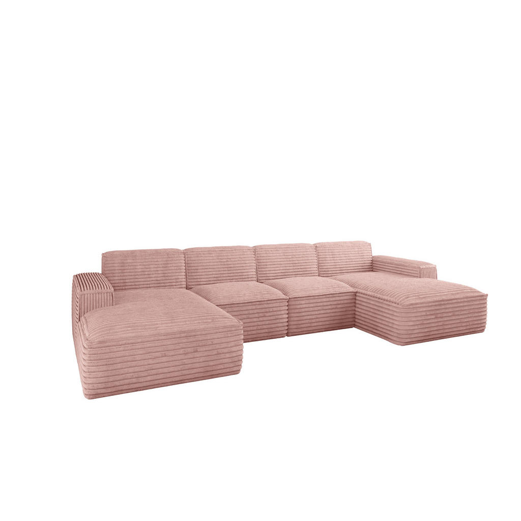 Kaiser Möbel Ecksofa, Rosa, Textil, 4-Sitzer, 344x73x165 cm, Wohnzimmer, Sofas & Couches, Wohnlandschaften, Wohnlandschaften in U-Form von Kaiser Möbel