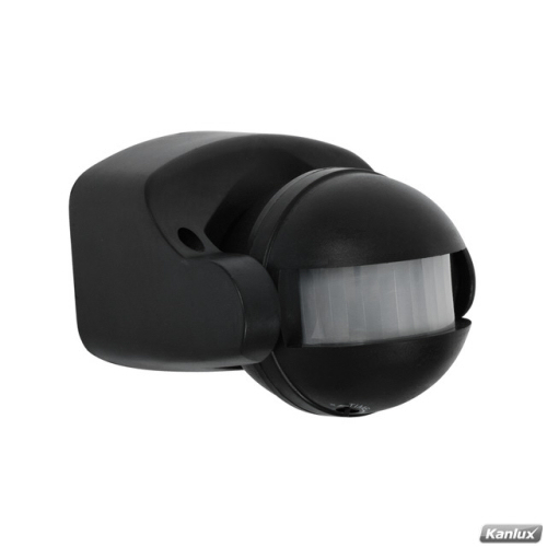 Kanlux® ALER LED Bewegungsmelder Aufputz 165 Grad - 10 Meter - schwarz bis 1000 Watt, auch für LED