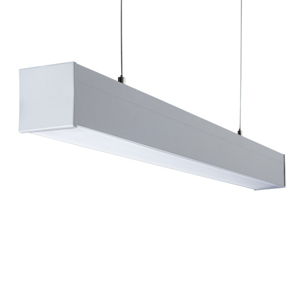 Kanlux® ALIN 4LED Fassung, Hängeleuchte, Pendelleuchte für 1x 60CM / 120CM / 150CM LED Röhre T8 / G13 Gehäuse silber aus Aluminiumlegierung und Stahlblech Abdeckung matt