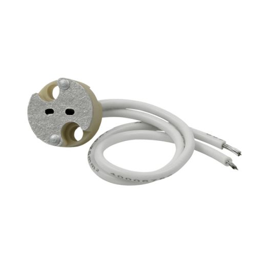 Kanlux® MR16 Sockel 12V, Fassung, Anschlusssockel, Keramiksockel MR16 / GU5.3 - 12 Volt mit Kabel (Für LED oder Halogen)