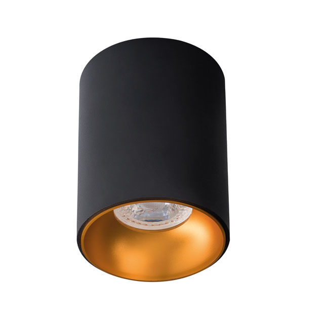 Kanlux® RITI LED Deckenleuchte / Deckenspot, rund, schwarz gold, einflammig 1x GU10 230V für Innen IP20