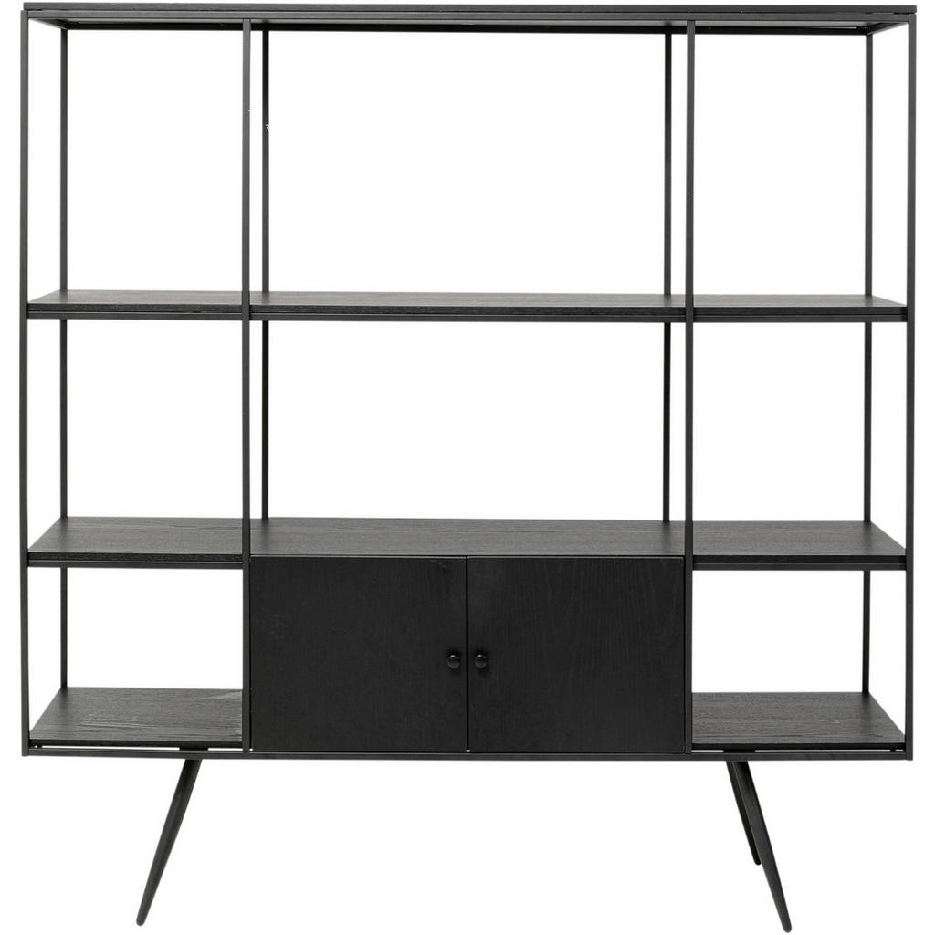 Kare-Design Standregal, Schwarz, Holz, Eiche, furniert, 2 Fächer, 180x183x45 cm, stehend, Holzmöbel, Holzregale, Bücherregale Holz Kare-Design Standregal, Schwarz, Holz, Eiche, furniert, 2 Fächer, 180x183x45 cm, stehend, Holzmöbel, Holzregale, Bücherregale Holz von Kare-Design
