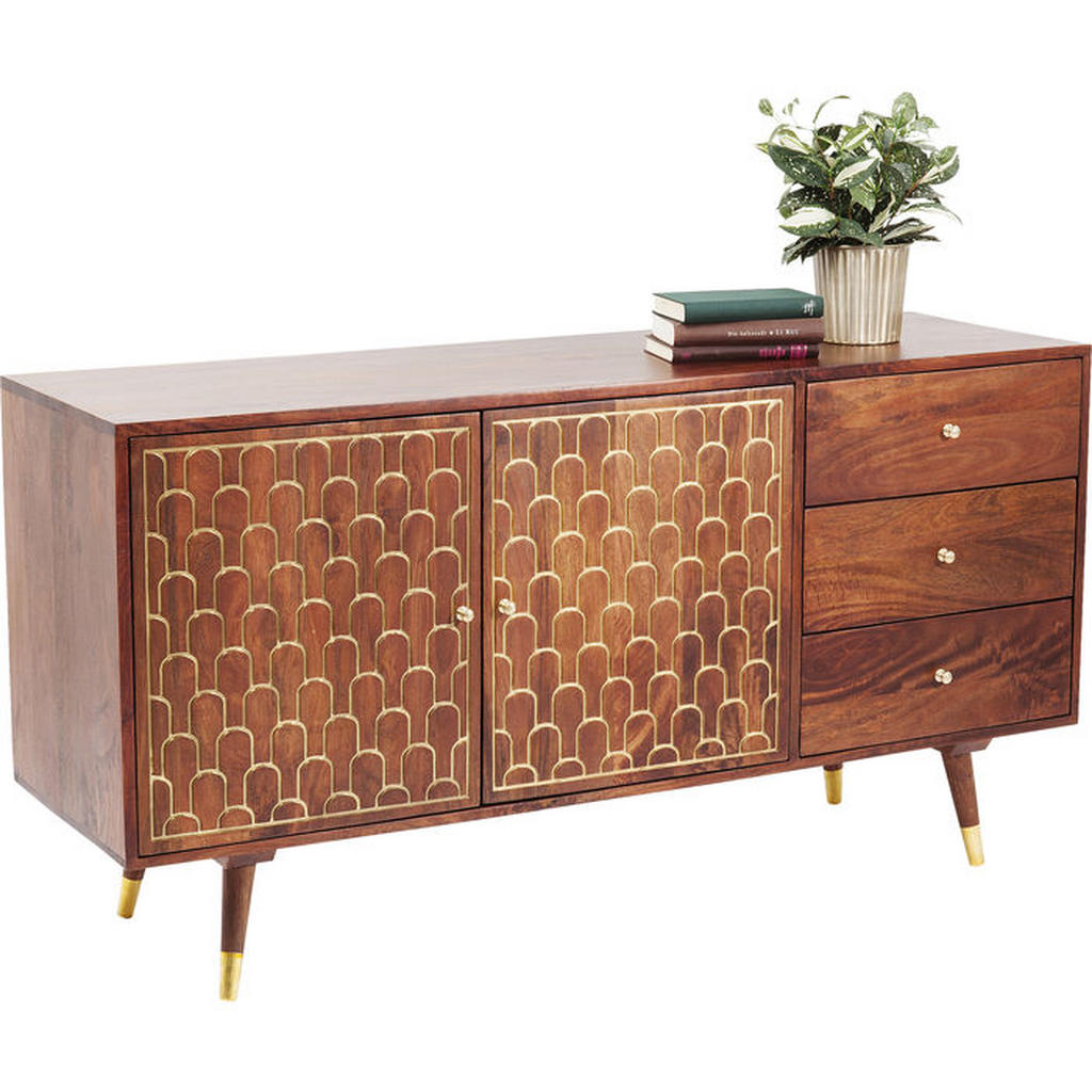 Kare-Design SIDEBOARD Braun, Gold