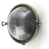 Kellerlampe Messing massiv Glas D: 17,5 cm rund IP64 von Andromeda