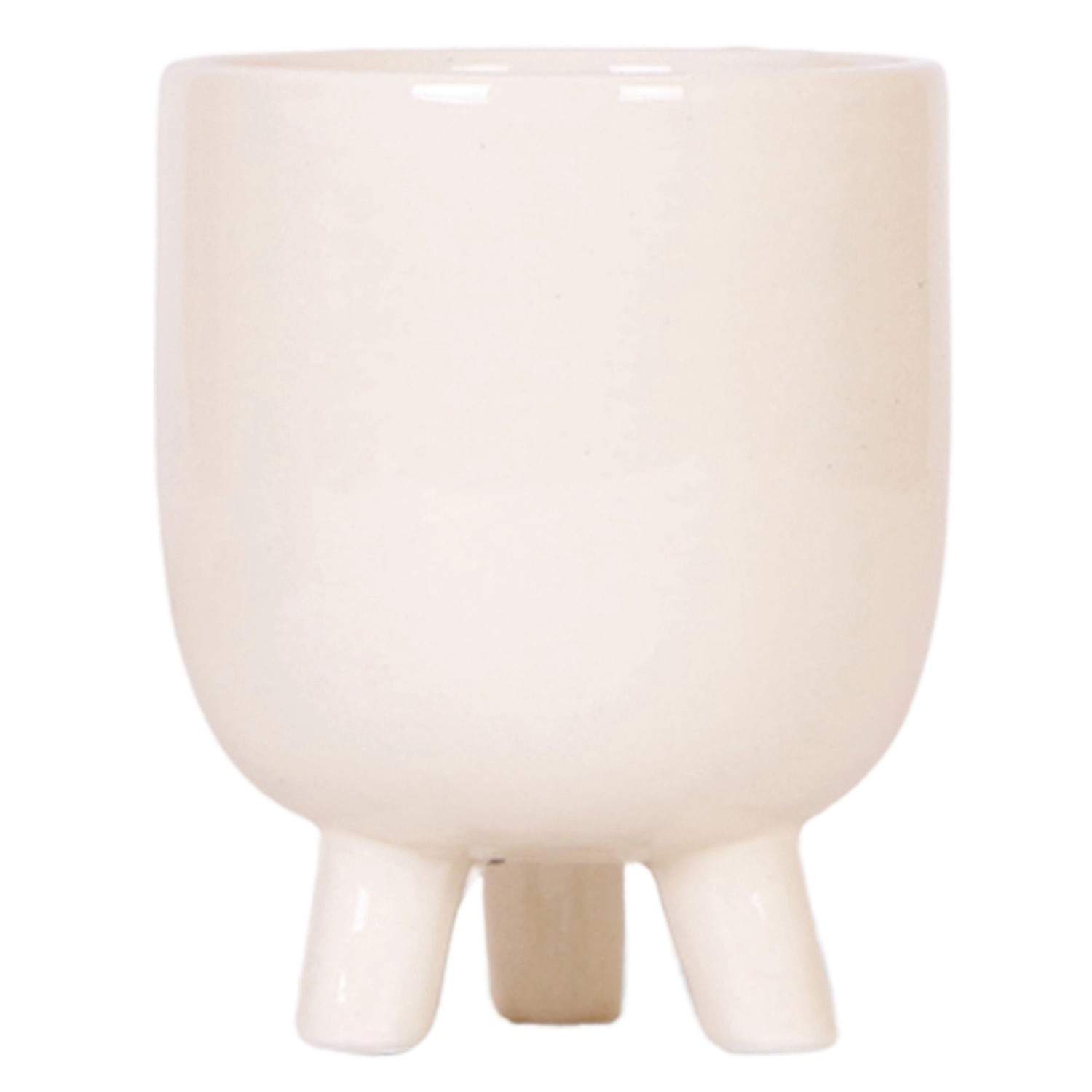 Keramik-Übertopf Gummy Travertine Ø 9 cm x 10 cm Weiß Keramik-Übertopf Gummy Travertine Ø 9 cm x 10 cm Weiß