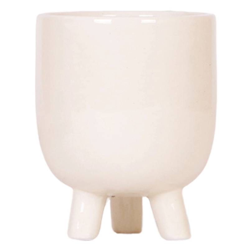 Keramik-Übertopf Gummy Travertine Ø 9 cm x 10 cm Weiß
