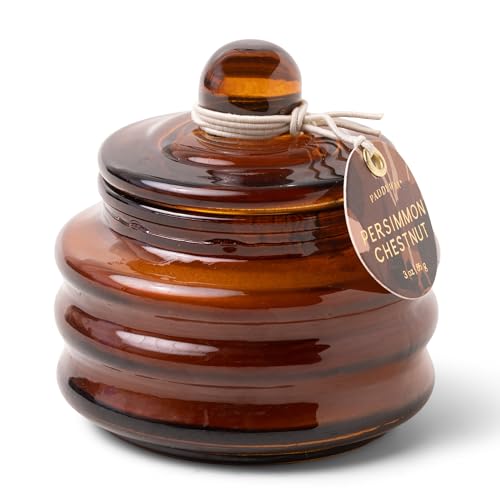 Paddywax Duftkerzen, Duftkerze im Glas, mit Deckel, luxuriös, Kunsthandwerker, 85 g, Bernstein – Persimmon Chestnut von Paddywax