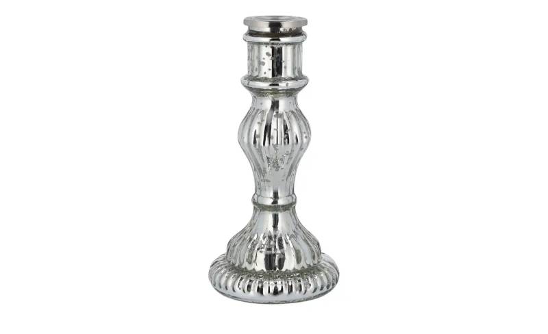 Kerzenhalter   ¦ silber ¦ Glas ¦ Maße (cm): H: 16  Ø: 8 Accessoires > Kerzen & Kerzenständer > Kerzenständer - Höffner