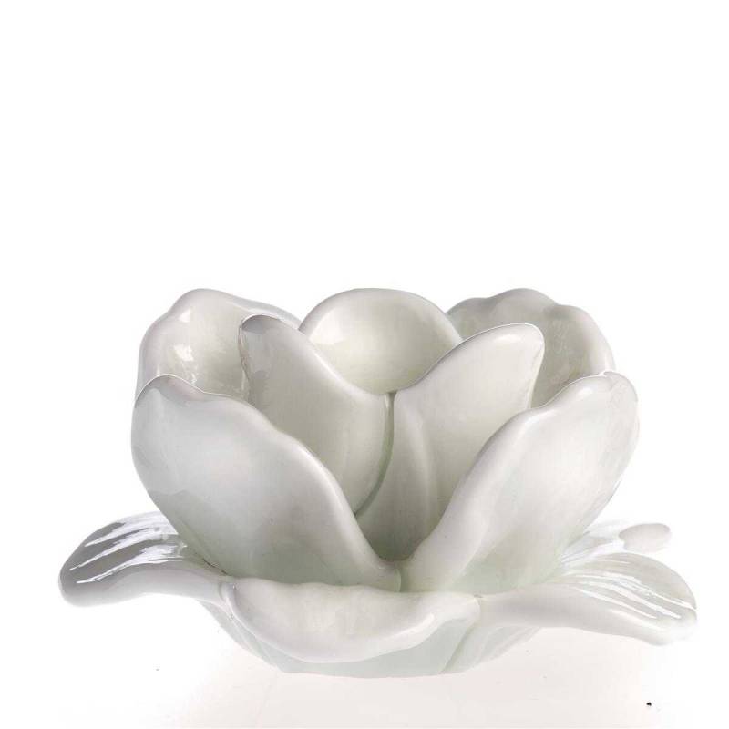 Kerzenleuchter Kerzenständer Kerzenhalter Blume Glas Murano-Stil