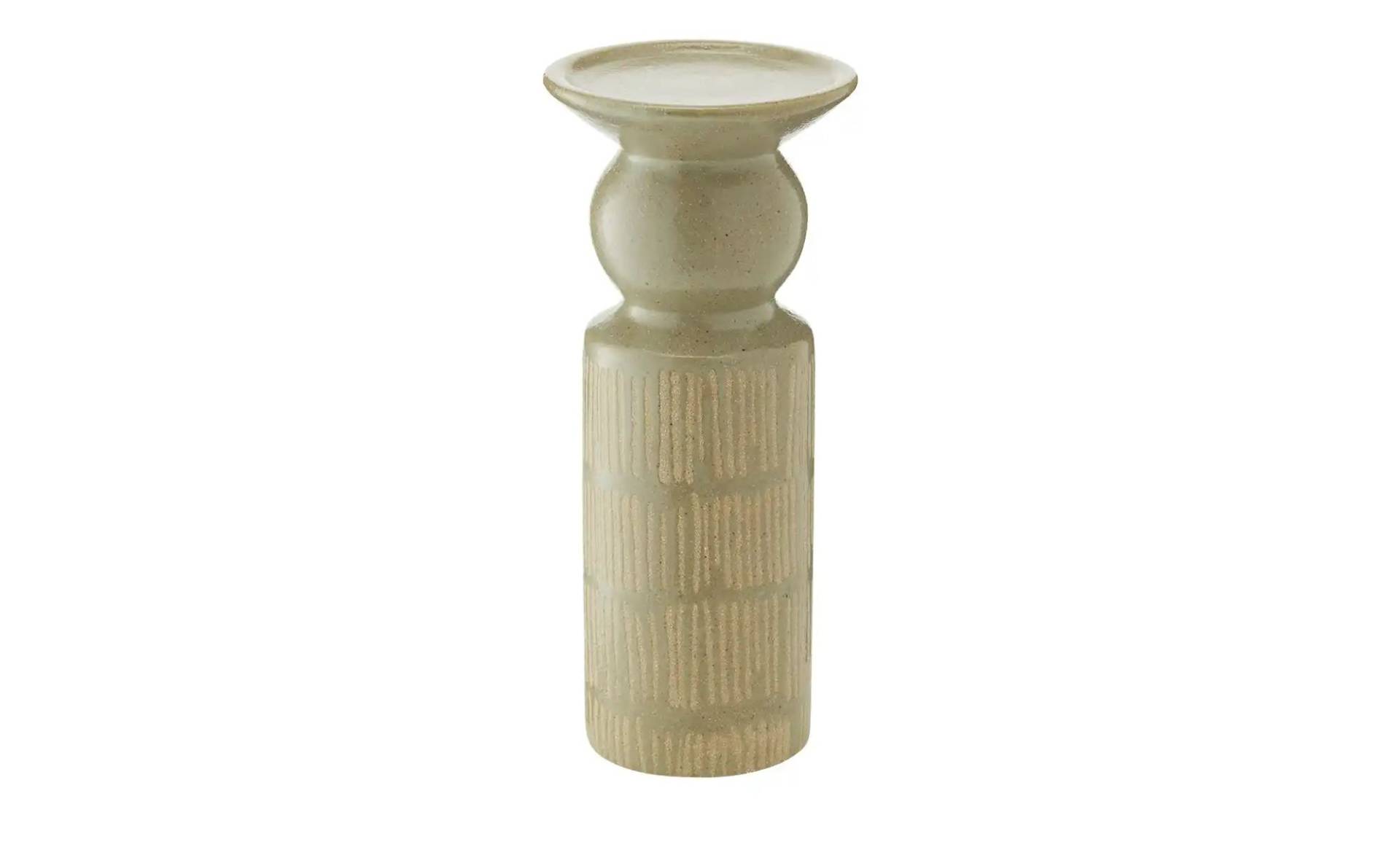 HOME STORY Kerzenständer   ¦ beige ¦ Steinzeug ¦ Maße (cm): H: 19  Ø: 8.3 Dekoration > Kerzen & Kerzenständer > Kerzenständer - Möbel Kraft