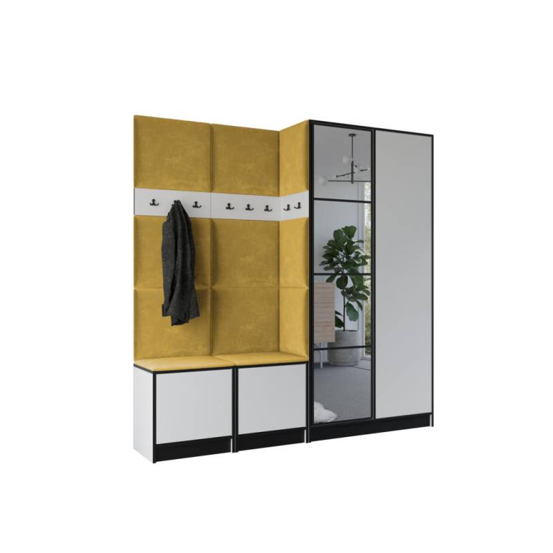 Kier Furniture GARDEROBENSCHRANK Weiß, Gelb