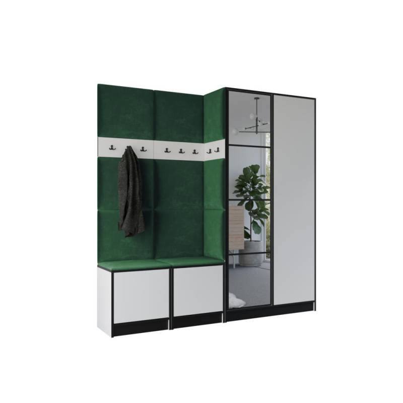 Kier Furniture GARDEROBENSCHRANK Weiß, Grün