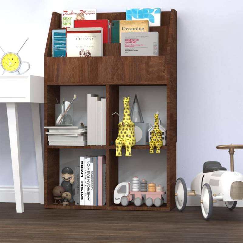 Kinder-Bücherregal Braun Eichen-Optik 71x30x114cm Holzwerkstoff Räuchereiche 1