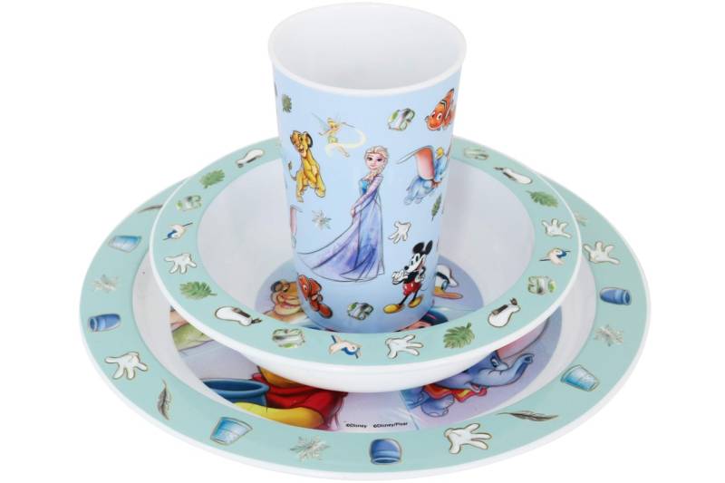 Kinder Frühstücks-Set 3 tlg. Disney Motive Teller Schale Becher ab 4 Jahren