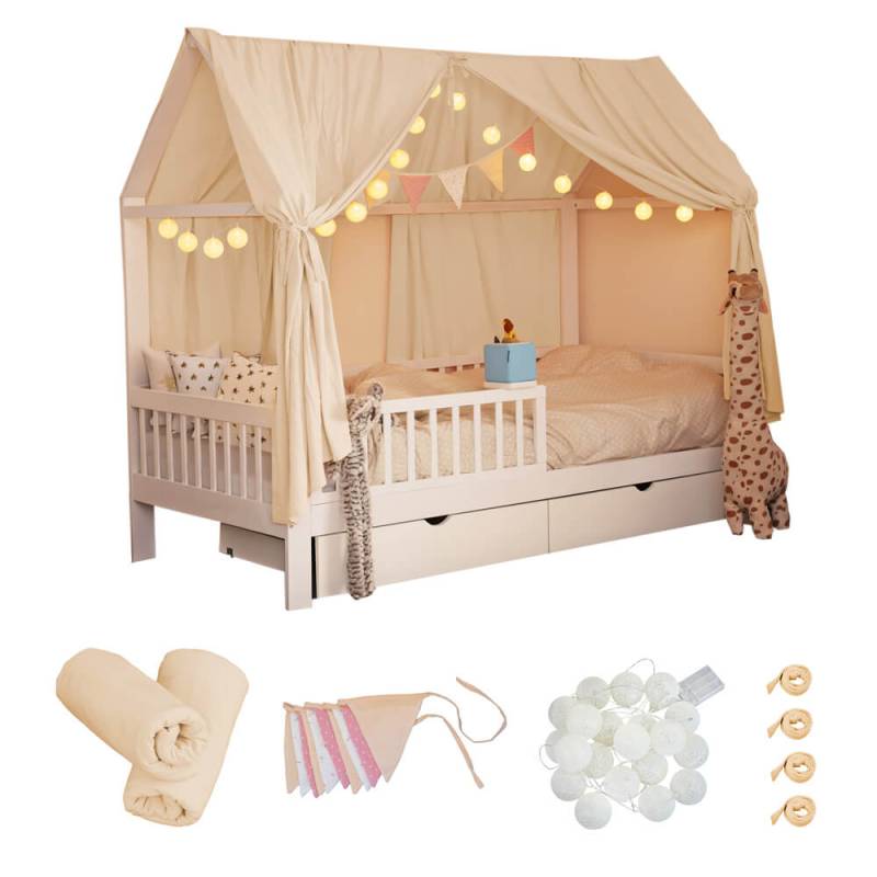 Kinderbett Deko Set VELINDO Creme
