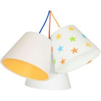 Kinderlampe Hängelampe Weiß Orange Sterne Stoff Kinderlampe Hängelampe Weiß Orange Sterne Stoff von BPS Koncept