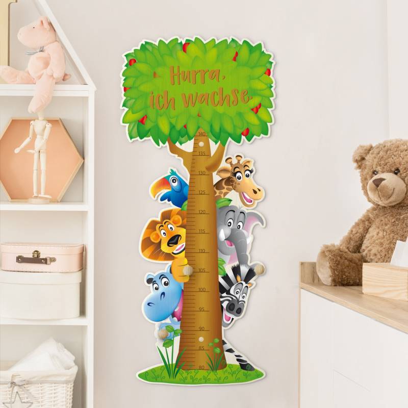 Kindermesslatte Holz mit Haken No.BF1 Dschungeltiere