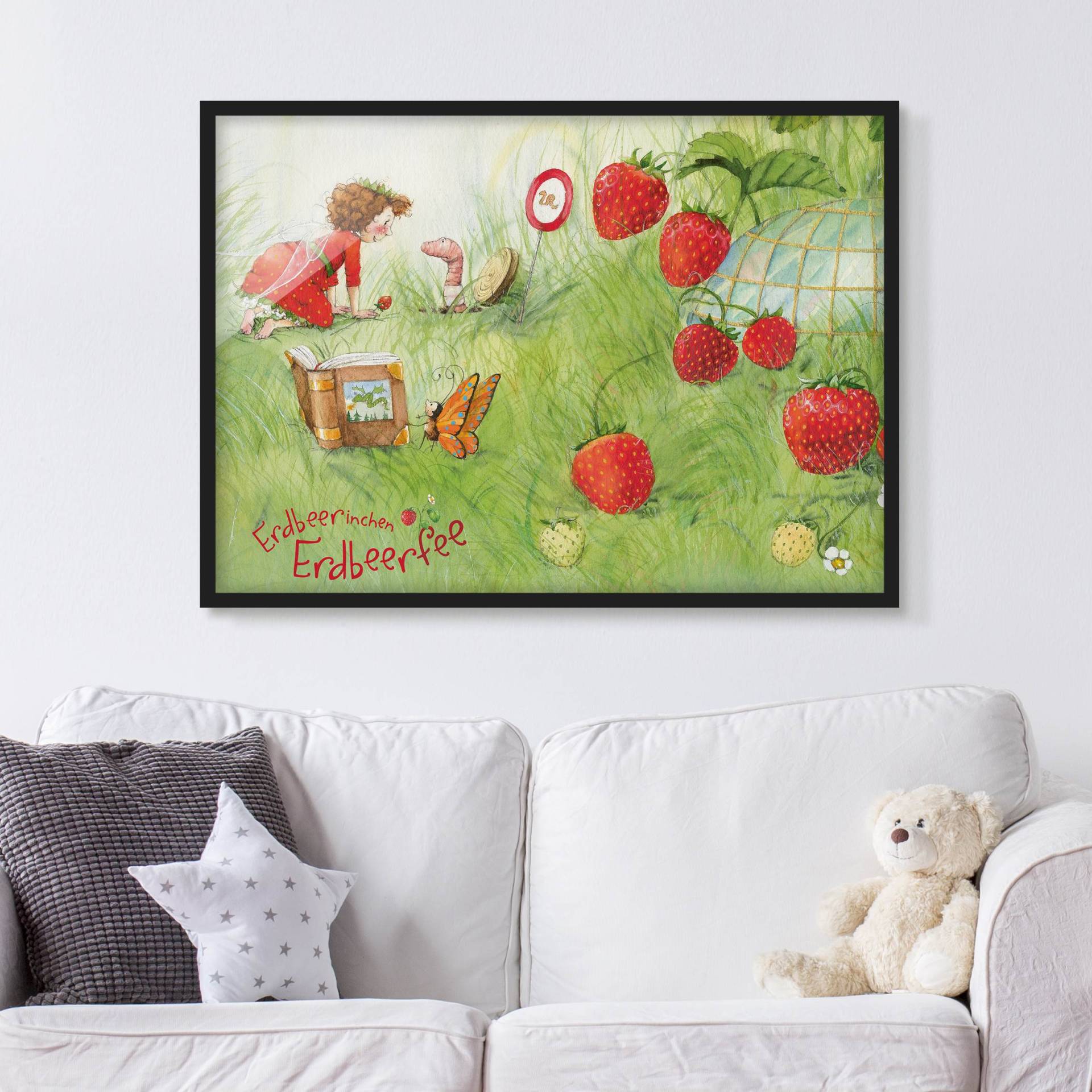 Kinderzimmer Bild mit Rahmen Erdbeerinchen Erdbeerfee - Bei Wurm Zuhause Kinderzimmer Bild mit Rahmen Erdbeerinchen Erdbeerfee - Bei Wurm Zuhause