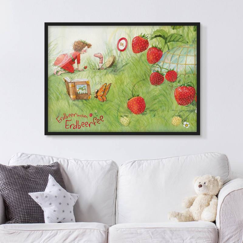 Kinderzimmer Bild mit Rahmen Erdbeerinchen Erdbeerfee - Bei Wurm Zuhause