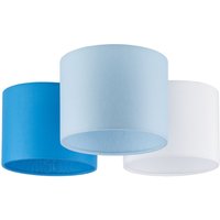 Kinderzimmerlampe Blau Weiß 3-flammig Stoff E27 Decke von TK Lighting