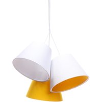 Kinderzimmerlampe SAMY Weiß Orange Stoff Schirm von BPS Koncept