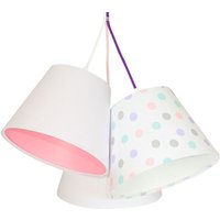 Kinderzimmerlampe SAMY Weiß Rosa gepunktet 3-flmg Kinderzimmerlampe SAMY Weiß Rosa gepunktet 3-flmg von BPS Koncept