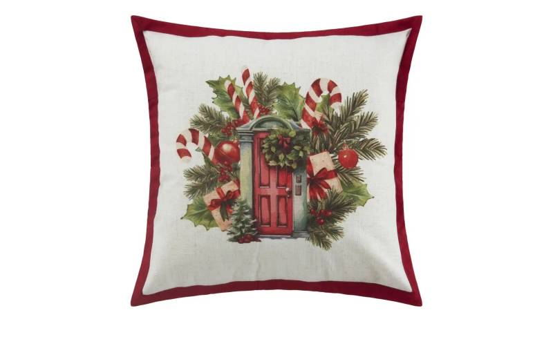Kissen  Weihnachtskranz ¦ rot ¦ Maße (cm): B: 45 Weihnachten - Höffner