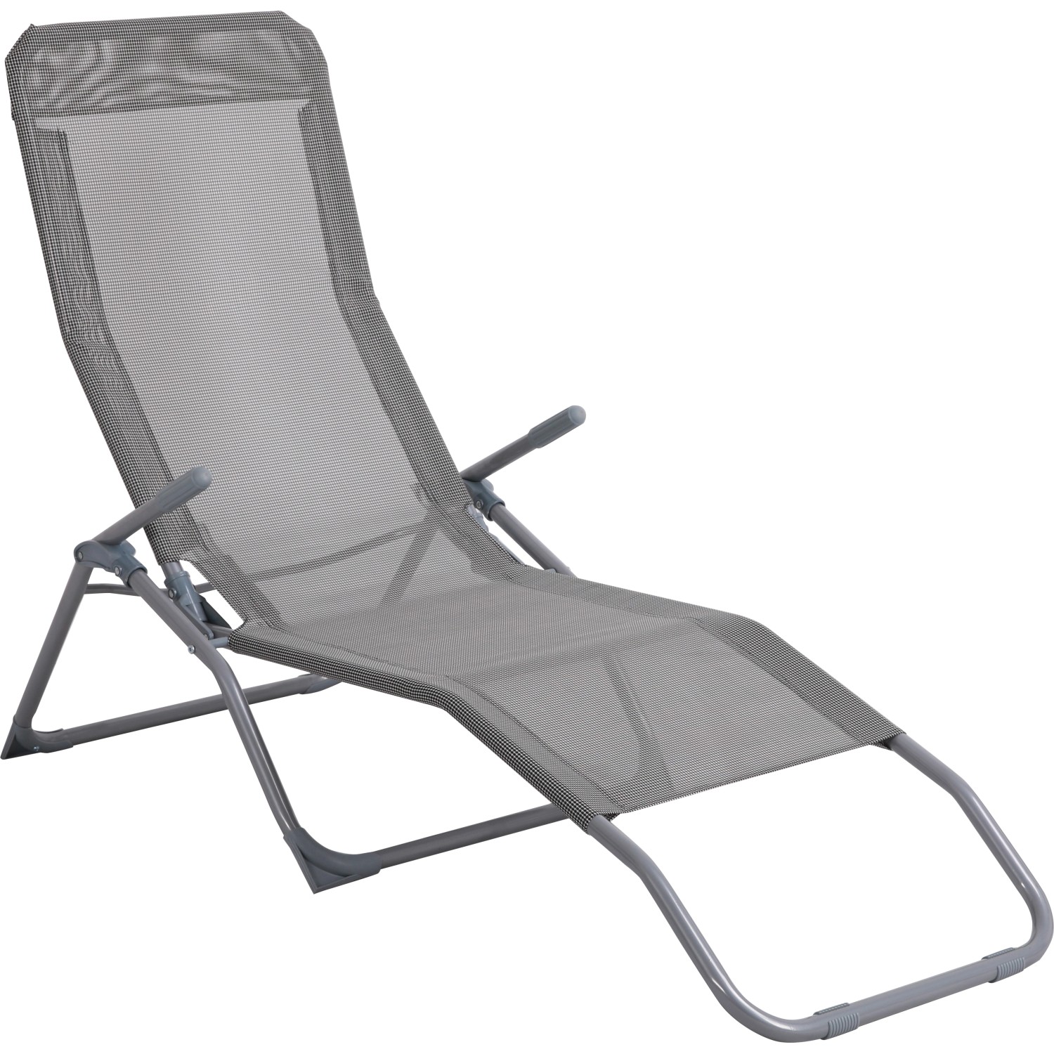 Sonnenliege Pando Grau 140 cm x 61 cm x 57 - 96,5 cm klappbar Sonnenliege Pando Grau 140 cm x 61 cm x 57 - 96,5 cm klappbar