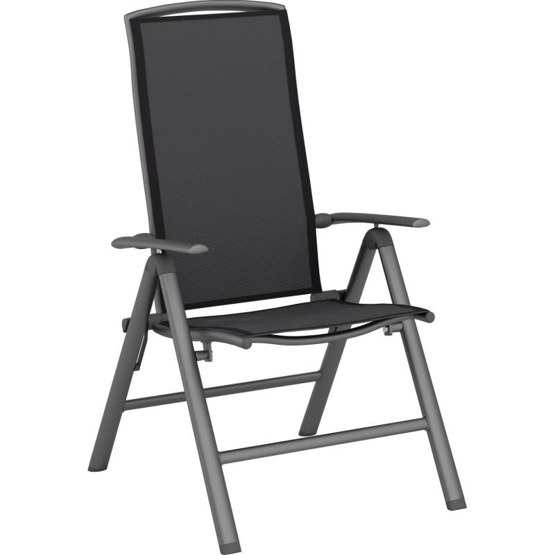 Klappsessel Welsby Textilen Aluminium Anthrazit-Grau