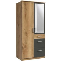 Kleiderschrank 2trg mit 1 Spiegel CLICK von WIMEX braun