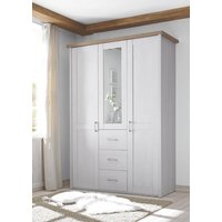 Kleiderschrank Landhaus 150 cm breit mit Spiegel LUCA Weiß / Trüffel Kleiderschrank Landhaus 150 cm breit mit Spiegel LUCA Weiß / Trüffel