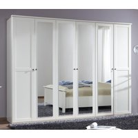 Kleiderschrank Landhaus Stil mit Spiegel 270 cm breit CHALET von Wimex Weiß