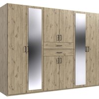 Kleiderschrank  8-trg. Inkl. 2 Spiegel ca.270x208x58 cm Viking-Oak
