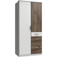 Kleiderschrank Joker weiß Eiche Flagstaff Nachbildung B/H/T: ca. 90x199x58 cm