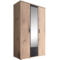 Schrank mit Spiegel und Schubladen 120 cm breit CHICAGO Artisan Eiche / Anthrazit