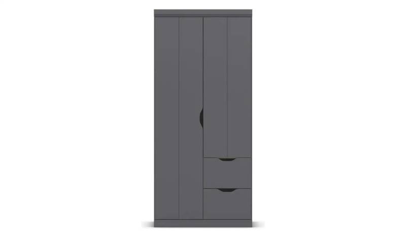 Kleiderschrank mit Schubladen  ¦ grau ¦ Maße (cm): B: 91 H: 203 Schränke > Kleiderschränke > Drehtürenschränke - Möbel Kraft