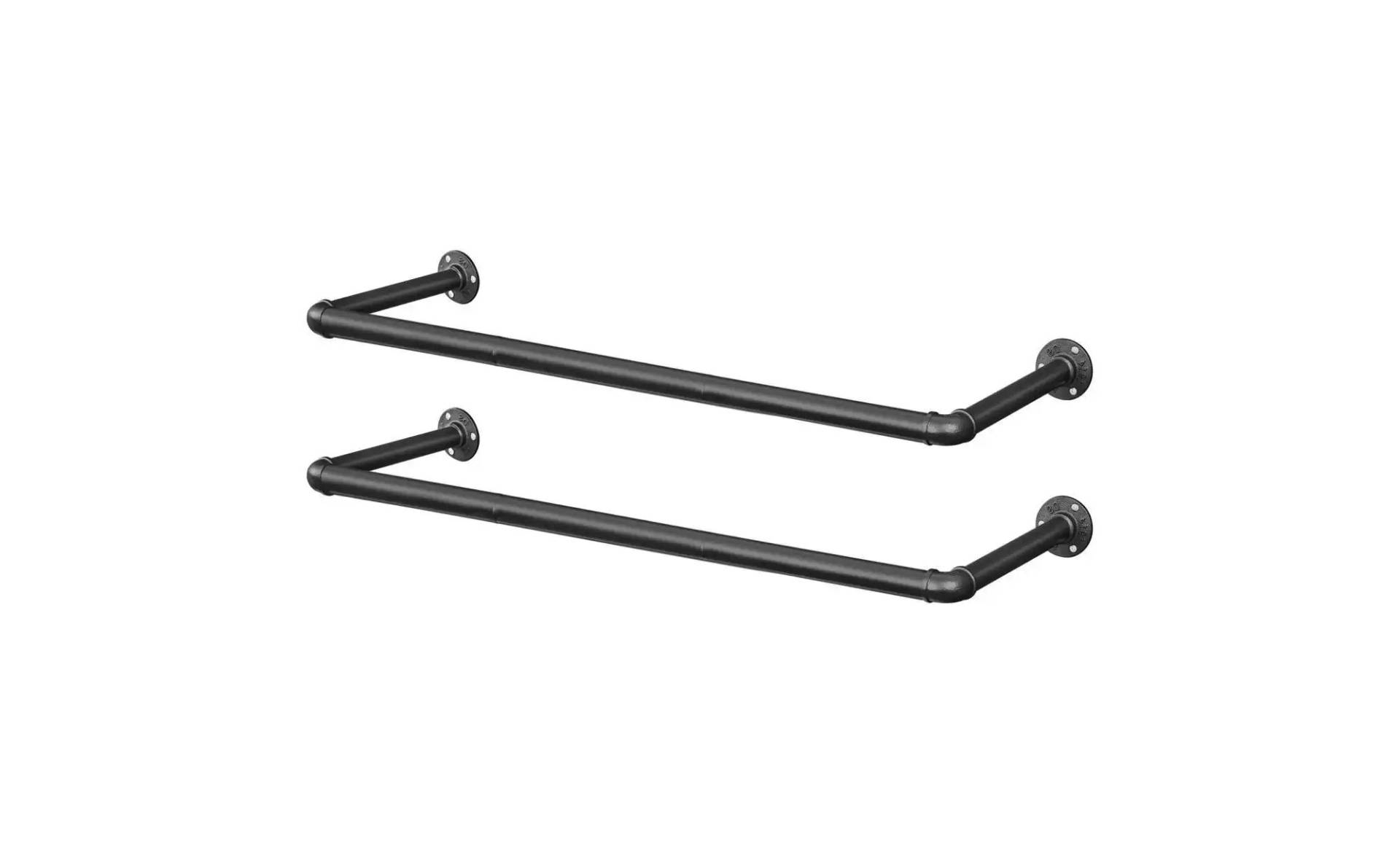 Kleiderstange 2er-Set   ¦ schwarz ¦ Metall ¦ Maße (cm): B: 92 H: 7 Garderoben & Kleiderstangen > Hakenleisten - Höffner