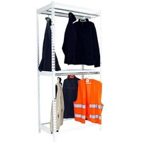 Proregal Kleiderstangenregal Metal Doppel HxBxT 300x90x75cm Weiß Kleiderständer Garderobe Klamottenregal Stangenregal Regal von PROREGAL - ZERTIFIZIERTE QUALITÄTSPRODUKTE