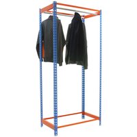 Proregal-zertifizierte Qualitätsprodukte - proregal Kleiderstangenregal Metal Einzel HxBxT 200x120x50cm Blau/Orange Kleiderständer Garderobe von PROREGAL - ZERTIFIZIERTE QUALITÄTSPRODUKTE