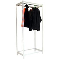 Proregal Kleiderstangenregal Metal Einzel HxBxT 200x120x50cm Weiß Kleiderständer Garderobe Klamottenregal Stangenregal Regal von PROREGAL - ZERTIFIZIERTE QUALITÄTSPRODUKTE