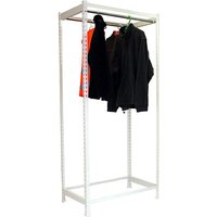 Proregal Kleiderstangenregal Metal Einzel HxBxT 250x120x50cm Weiß Kleiderständer Garderobe Klamottenregal Stangenregal Regal von PROREGAL - ZERTIFIZIERTE QUALITÄTSPRODUKTE