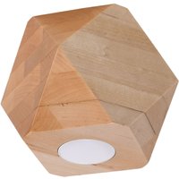 Kleine Deckenleuchte Holz geometrisch H: 12 cm flach GU10 von Sollux