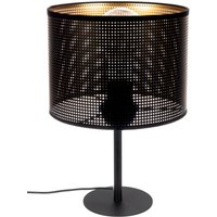 Kleine Tischleuchte Metall Schwarz Gold E27 30 cm Loft von Belis