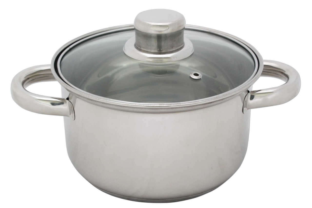 Kochtopf Edelstahl mit Glasdeckel 3,5 L 20 cm Topf Kochen Kochtopf Edelstahl mit Glasdeckel 3,5 L 20 cm Topf Kochen