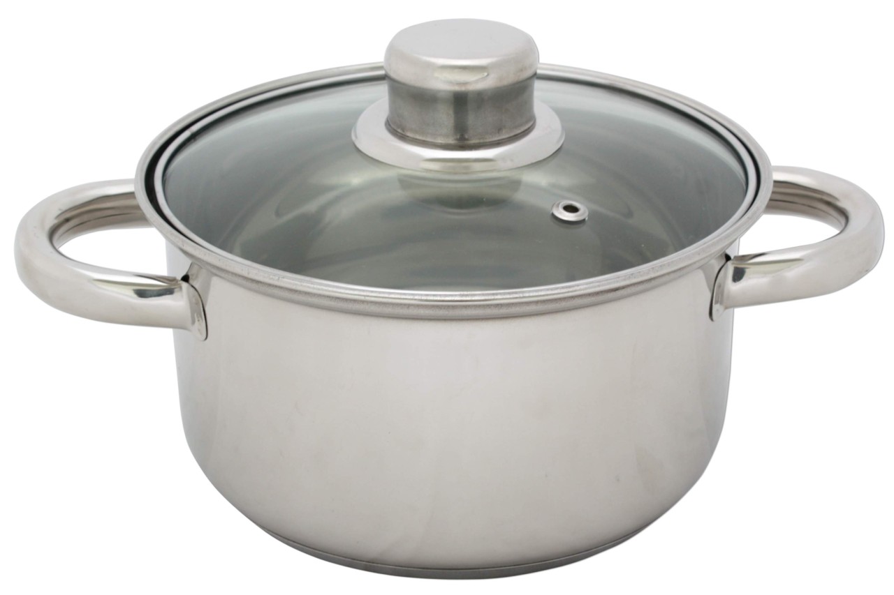 Kochtopf Edelstahl mit Glasdeckel 5,2 L 24 cm Topf Kochen Kochtopf Edelstahl mit Glasdeckel 5,2 L 24 cm Topf Kochen