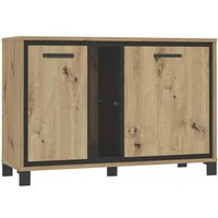 Kommode 120cm TRONDHEIM von Forte Artisan Eiche / Schwarz Eiche