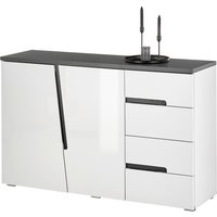 Kommode Boston weiß Hochglanz anthrazit B/H/T: ca. 132x83x38 cm von XXXL