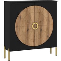 Kommode Hong Kong schwarz matt Eiche Evoke Oak Nachbildung B/H/T: ca. 100x113x38 cm Kommode Hong Kong schwarz matt Eiche Evoke Oak Nachbildung B/H/T: ca. 100x113x38 cm